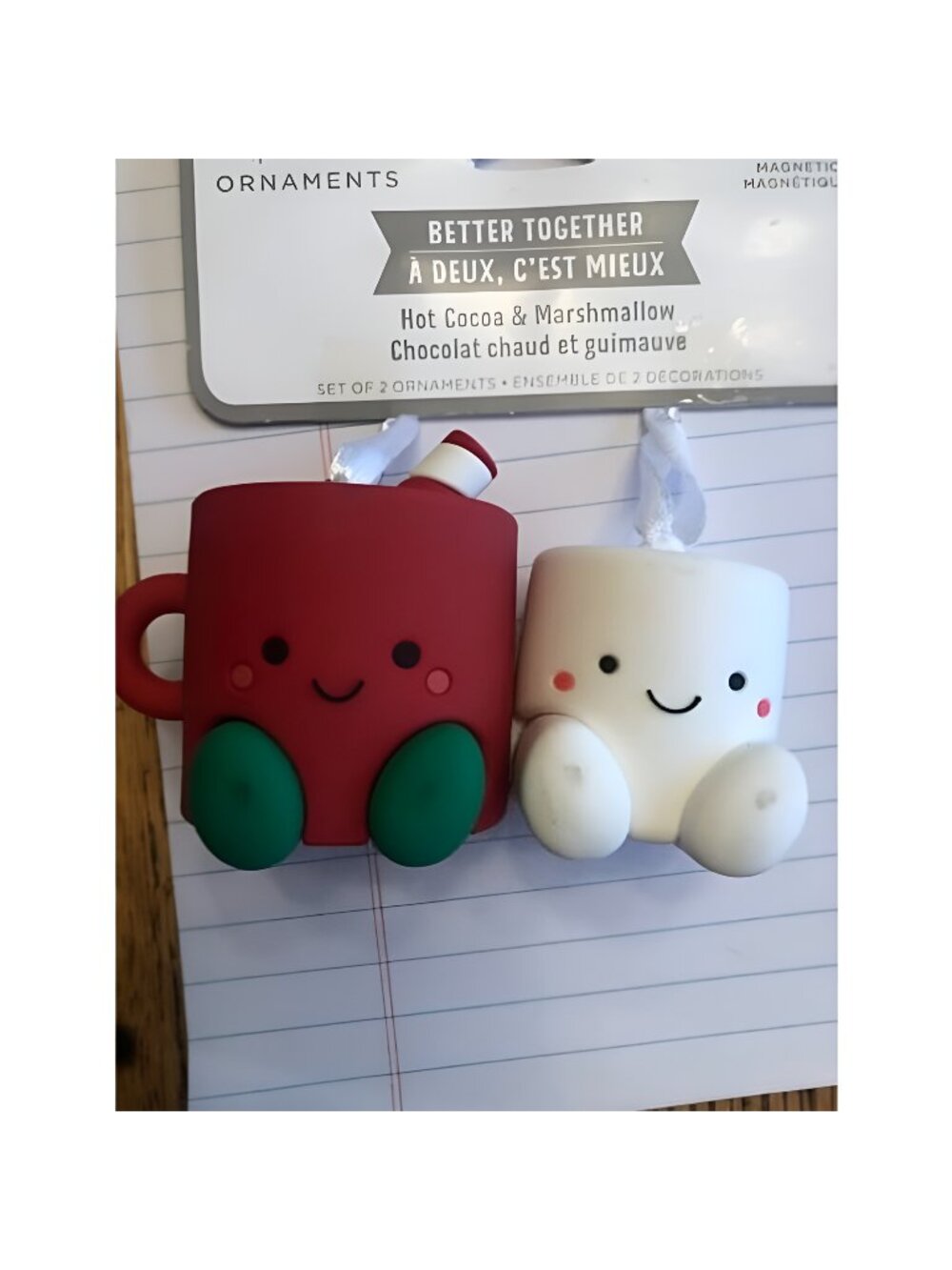 Better Together Hot Cocoa and Marshmallow Magnetic Christmas Ornaments
